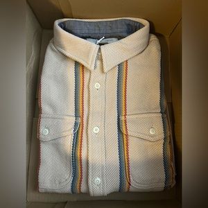 Outerknown Blanket Shirt in Wheat Rainbow Stripe